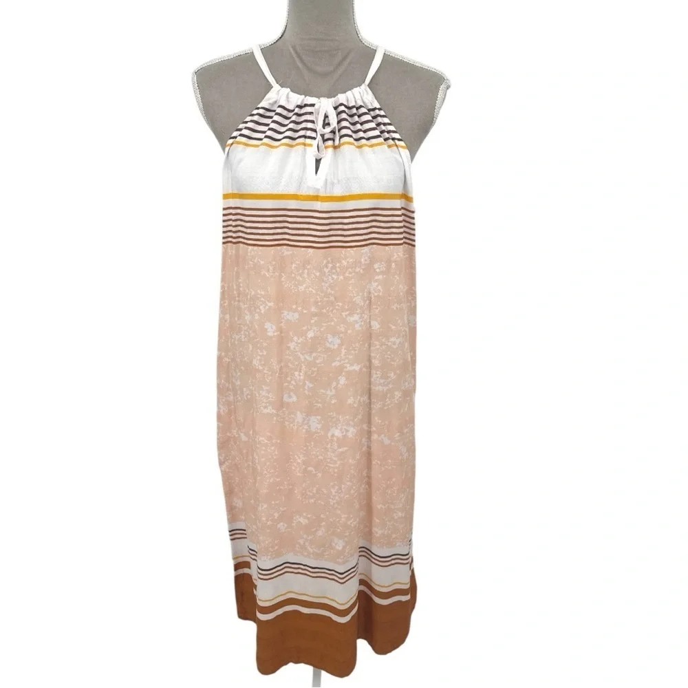 Prana Parisol Midi Dress Peach Canopy Halter Lightweight Modal Pockets Size XL - Picture 2 of 11